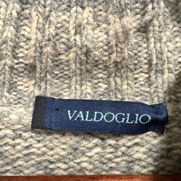 Maglione Valdoglio Italian ¼-Zip Gray & Cream Wool Sweater Men’s Size L/XL - Picture 4 of 8